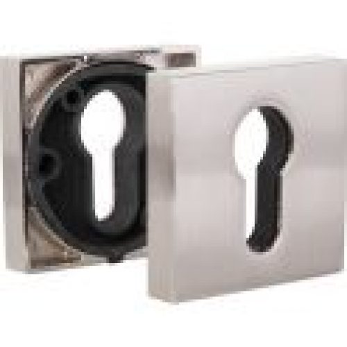 Rosace carrée zamak nickelé satiné pour SHADWELL – Clé I – Brionne