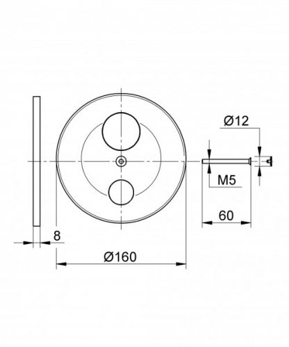 Rosace Grohe Eichelberg murale pour mitigeur bain encastré MultiFlow Chromé