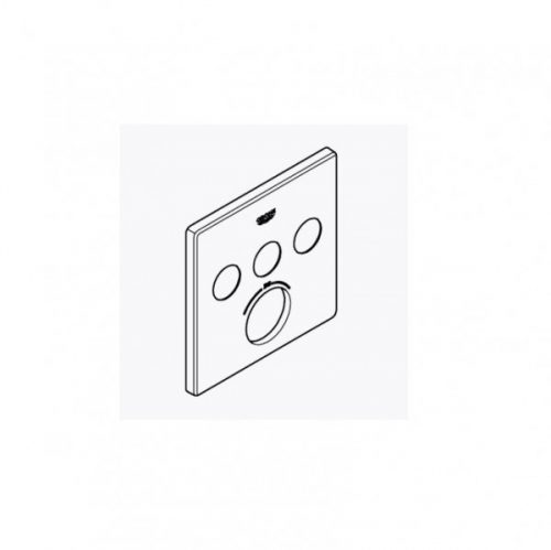 Rosace Grohe pour thermostat encastré SmartControl angulaire 3 boutons-poussoirs Chromé