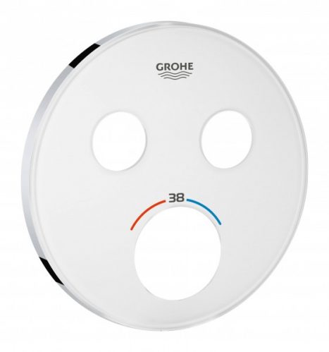 Rosace Grohe pour thermostat encastré SmartControl avec 2 boutons-poussoirs Blanc Lune