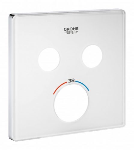 Rosace Grohe pour thermostat encastré SmartControl carré 2 boutons-poussoirs Blanc Lune