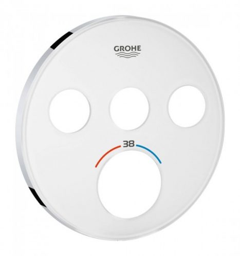 Rosace Grohe pour thermostat encastré SmartControl rond 3 boutons-poussoirs Blanc Lune