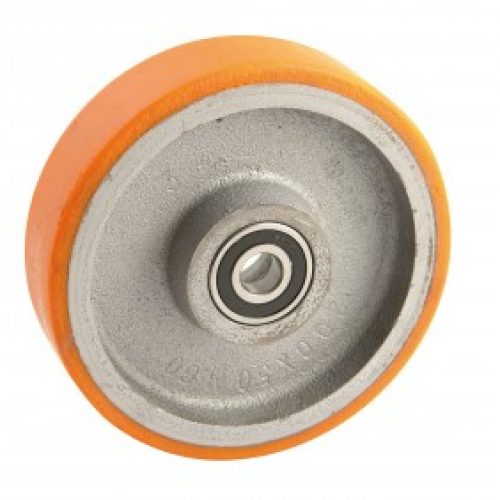 Roue en fonte à bandage polyurethane – roulement à billes