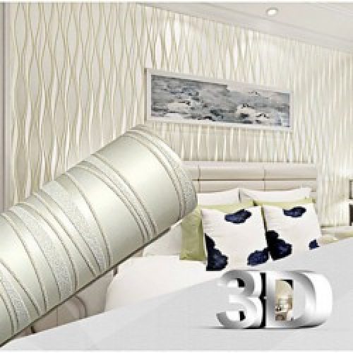 Rouleau de papier peint 3D avec des rayures modernes