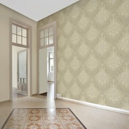 Rouleau de papier peint classique à motif damas intissé