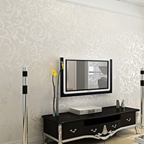 Rouleau de papier peint contemporain à motif feuilles d&rsquo;arbre en vinyle et PVC