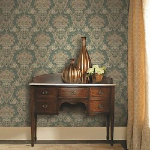 Rouleau de papier peint de style rustique et à motif de damas