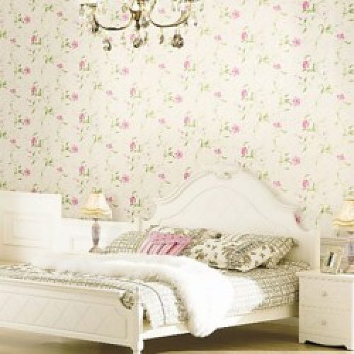 Rouleau de papier peint de style rustique et à motif fleur de printemps