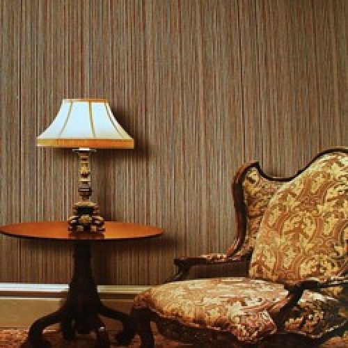 Rouleau de papier peint moderne de style rustique avec des rayures en vinyle et PVC