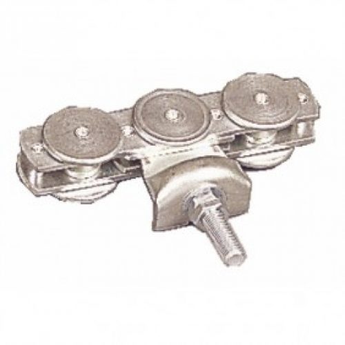 Roulette à boulon triple pour porte coulissante – charge 400 kg