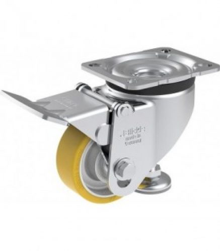 Roulette extrathane, fixe HRLK-ALTH 80K-F,capacite charge 150kg, roulette D80mm, 80×60