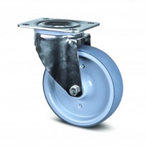 Roulette pivotante inox – milieu alimentaire – à platine – Alpha