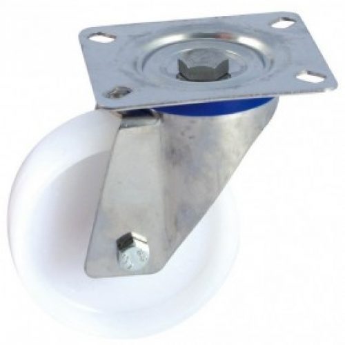 Roulette sur platine inox pivotante – bandage polyamide