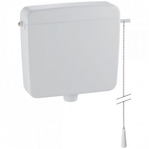Réservoir WC Geberit Apparent AP127 Rinçage encastré d’arrêt avec chaîne Blanc Alpin Plastique