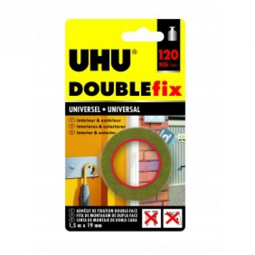 Ruban adhésif Doublefix Extra Fort universel invisible – 1,5 m x 19 mm