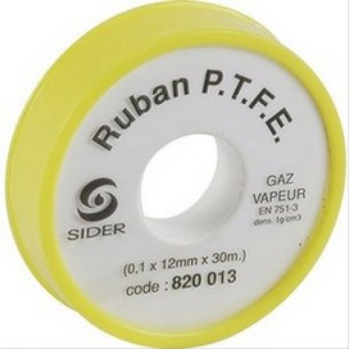 Ruban PTFE spécial gaz 30m Largeur 12mm EN 751-3