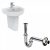 Salle de Bain Pas Cher Lave-mains Siphon et colonne lavabo