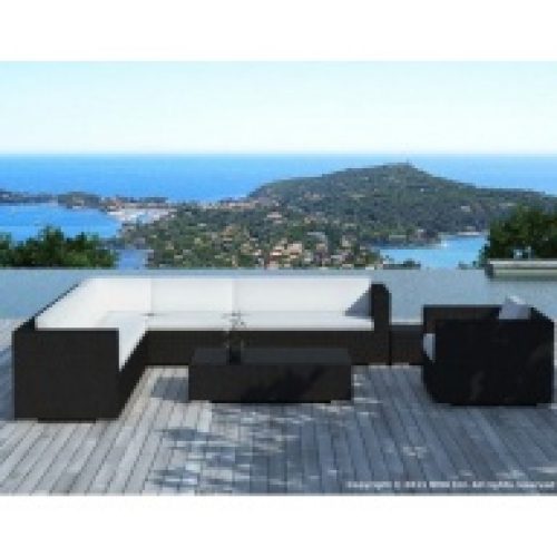 Salon de jardin d&rsquo;angle 8 places en résine…