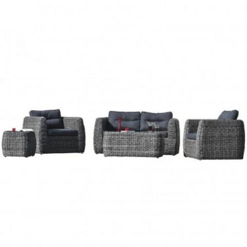 Salon de jardin PARIS GARDEN BAHAMAS 4 places en résine tressée – GRIS