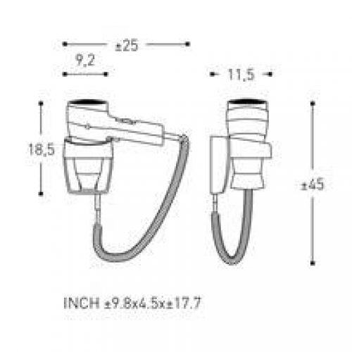 Sèche-cheveux mural architecte COSMIC