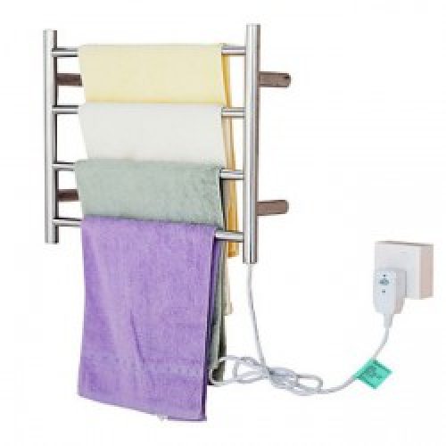 Sèche-serviette contemporain en inox avec fixation murale