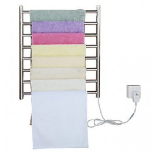 Sèche-serviettes de style contemporain en inox avec fixation murale