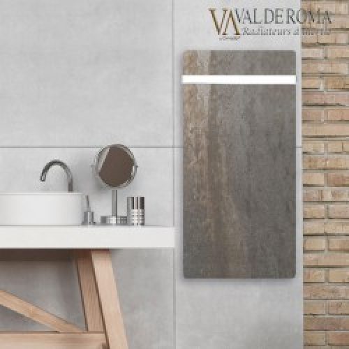 Sèche-serviettes à inertie TACTILO Vertical Terre Lunaire 1300W – Valderoma TL13BLA