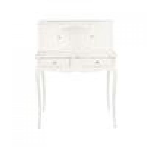 Secrétaire CÔME en acajou, fini blanc vieilli