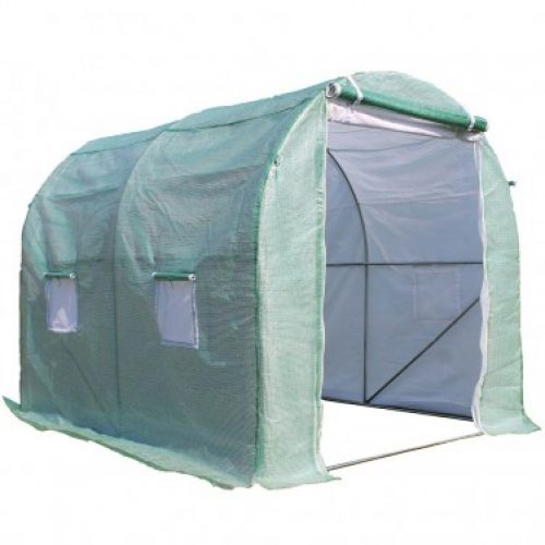 Serre de jardin tunnel en acier de 5m² avec porte amovible bâche toute saison