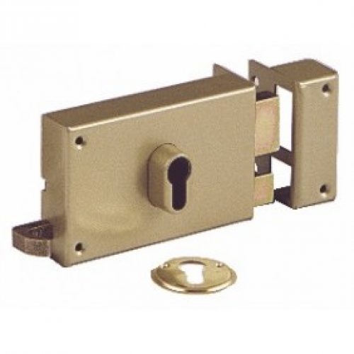 Serrure en applique horizontale à tirage – cylindre européen – 7415