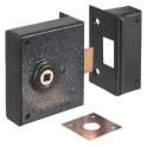 Serrure en applique noire à fouillot – Bec de cane – Série 526 – DOM