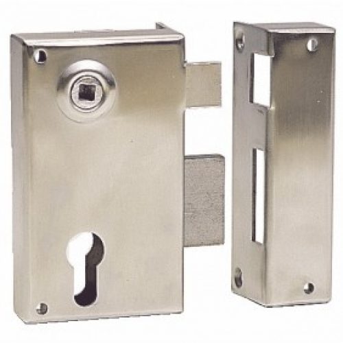 Serrure en applique verticale – inox – cylindre européen – 719