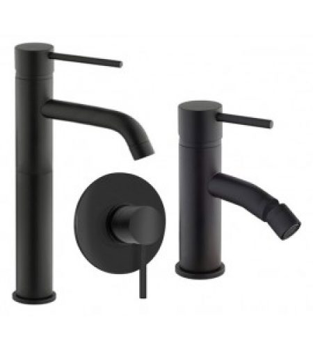 Set complet dans la salle de bain noir mat Piralla Iseo…