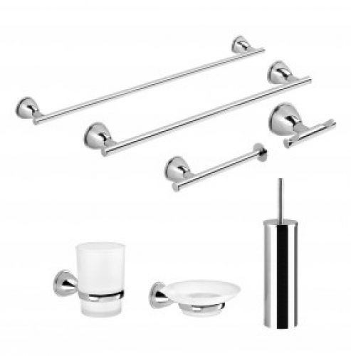 SET D’ACCESSOIRES DE SALLE DE BAINS COMPLET AVEC 8 PIÈCES | GEMMA