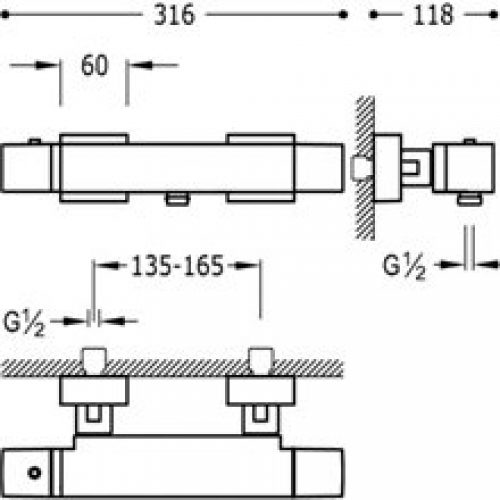 Set de douche-baignoire thermostatique Chr/Nr…