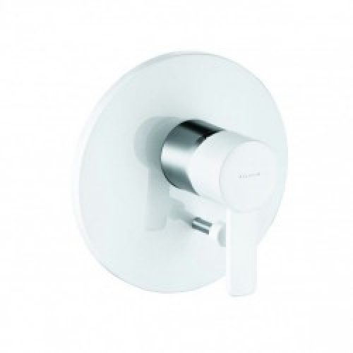 Set d’habillage en laiton – mitigeur mécanique – blanc – à encastrer – Zenta – KLUDI