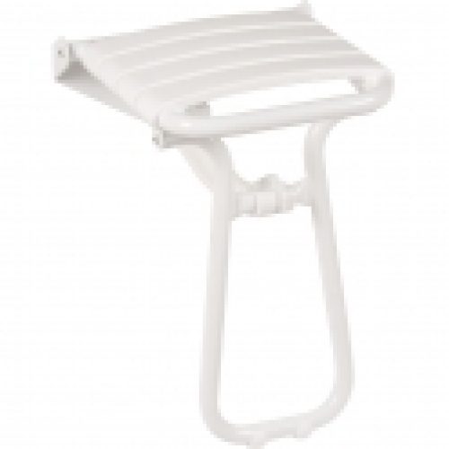Siege de douche escamotable aluminium époxy blanc – Godonnier