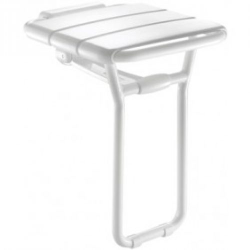 Siège de douche relevable alu finition blanc assise 360×407 mm