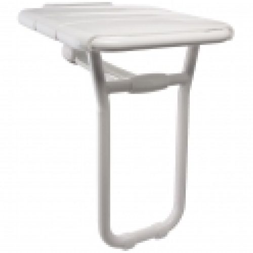 Siège de douche relevable en aluminium époxy blanc – Delabie