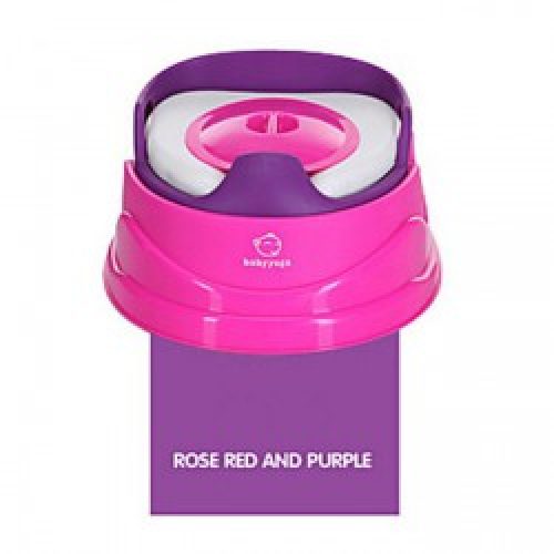 Siège de toilettes avec tapis pour enfants en plastique rose et violet