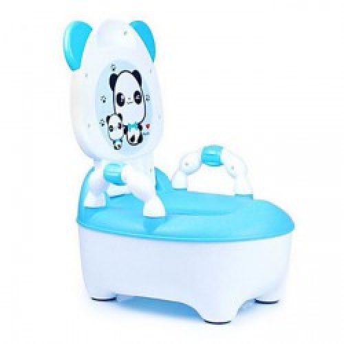 Siège de toilettes en forme de penda pour enfants avec brosse