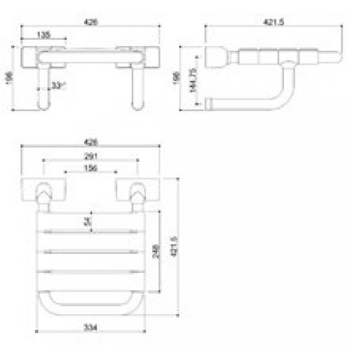 Siège rabattable en acier mural Tubocolor…