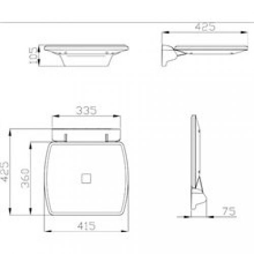 Siège rabattable en acier Urban People Mediclinics