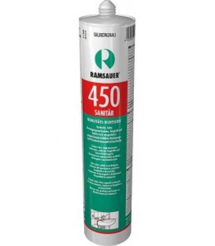 Silicone sanitaire 450 gris pierre, masse d´étanchéité haut de gamme à base de silicone 310ml