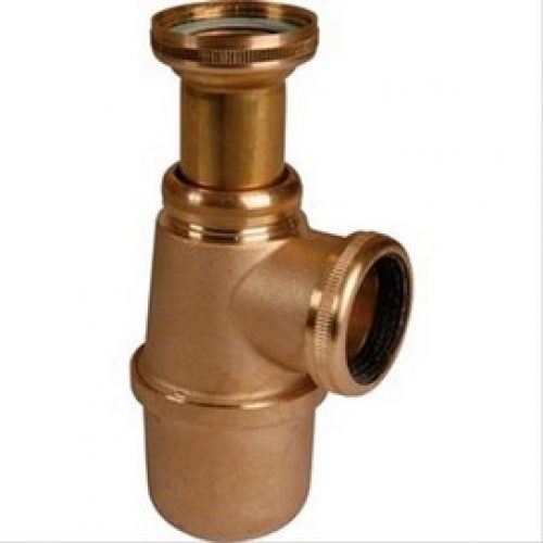 Siphon à culot, en laiton brut