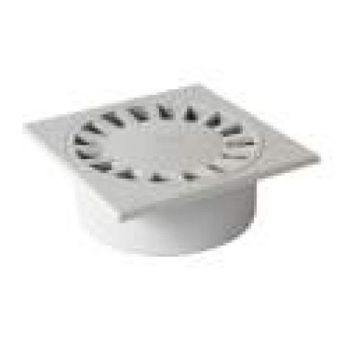 Siphon de cour à emboîture incorporée verticale : M90-F80/100, gris clair