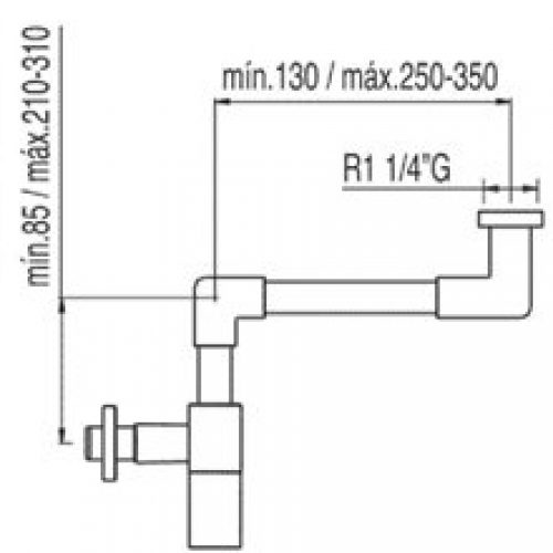Siphon de lavabo tuyau coudé TRES