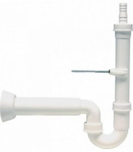 Siphon de machine a laver PP avec fixation murale DN50 sans sortie laterale