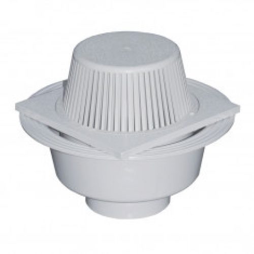 Siphon de terrasse 200x200mm PVC avec crapaudine – Gris