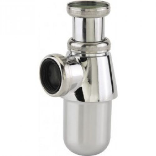 Siphon d’évier en laiton chromé brillant – réglable en hauteur